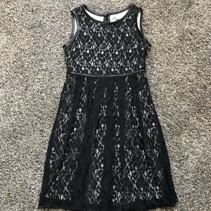 Girls black lace dress size 12; like new